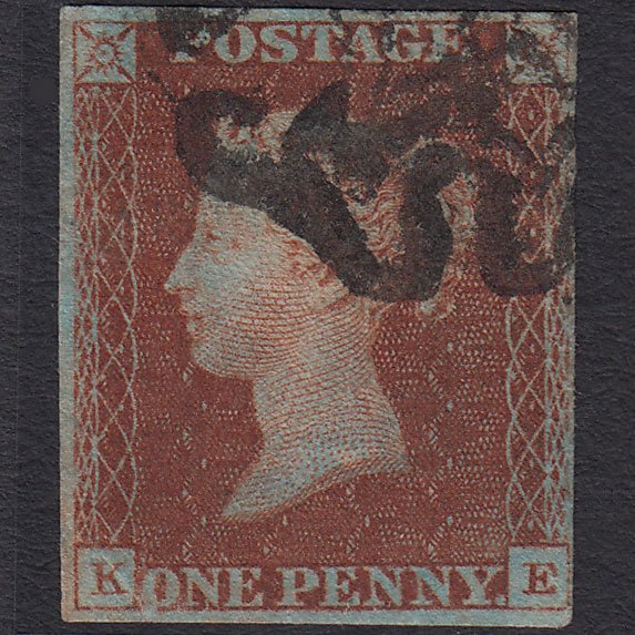 GB QV 1841 1d Red-brown Penny Black Plate 11 SG7-A2 KE GU 4 Margins Maltese Cross