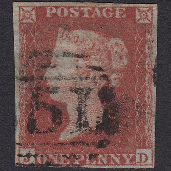 GB QV 1841 1d Red-brown (Plate 158) SG8-B2(1) JD GU nr 4 Margins