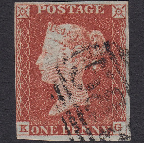 GB QV 1841 1d Red-brown (Plate 52) SG8-B1(1) KG FU nr 4M Nottingham 583