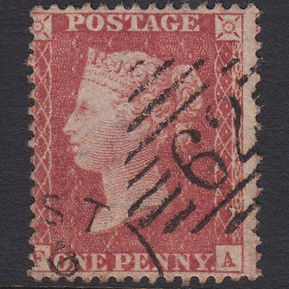 GB QV 1857 1d Rose-red (Plate 46) SG40-C10(1) FA VFU Belfast 62