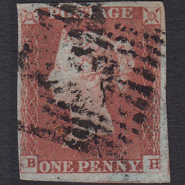 GB QV 1841 1d Red-brown (Plate 81) SG8-B1(1) BH GU 4 Margins Scotland