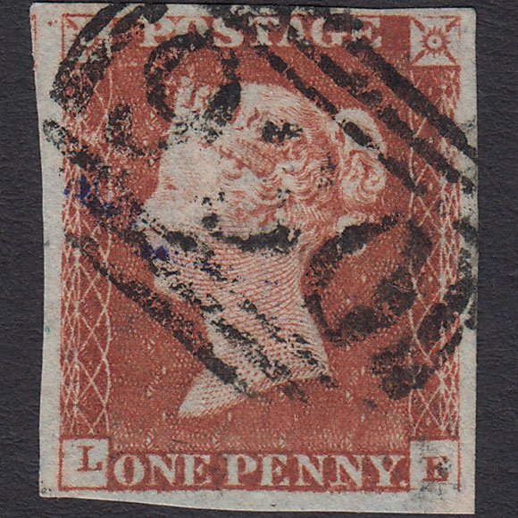 GB QV 1841 1d Red-brown (Plate 58) SG8-B1(1) LE FU 4 Margins York 930