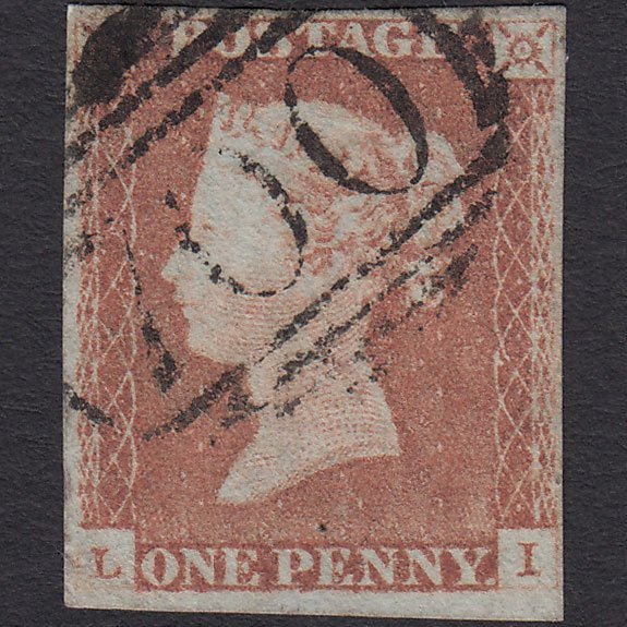 GB QV 1841 1d Red-brown (Plate 83) SG8-B1(1) LI FU 4 Margins Sheffield 700