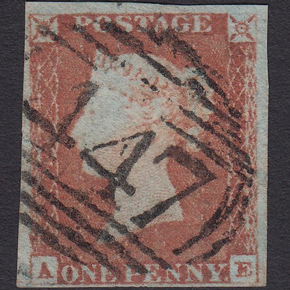 GB QV 1841 1d (Plate 73) SG8-B1(1) AE GU Missing Imprimatur 4M Leeds 447