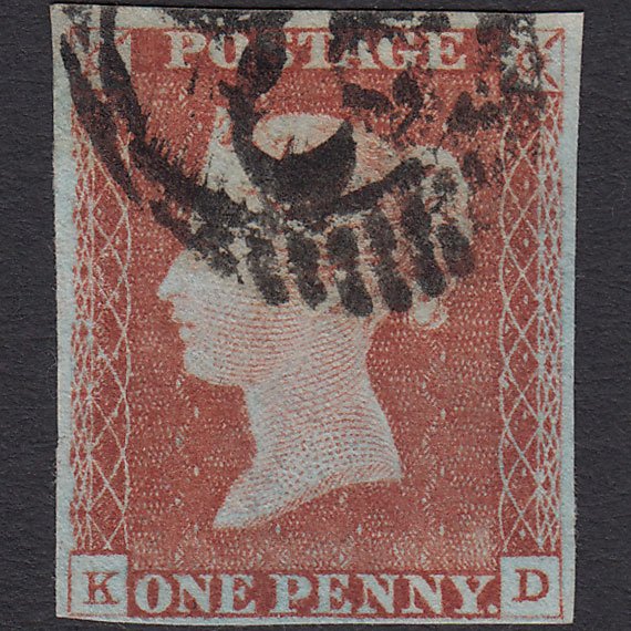 GB QV 1841 1d Red-brown (Plate 64) SG8-B1(1) KD FU 4M London D&S Cancel