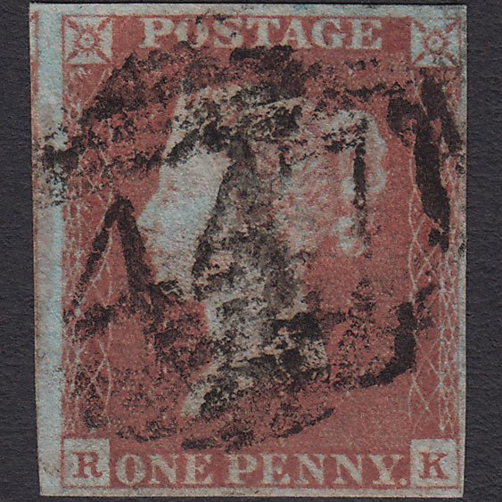 GB QV 1841 1d Red-brown (Plate 70) SG8-B1(1) RK GU 4 Margins Leeds 447