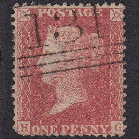 GB QV 1857 1d Pale Rose (Plate 48) SG39-C10(3) HG GU Edinburgh 131