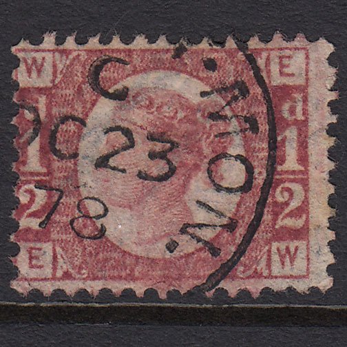 GB QV 1870 1/2d Rose-red (Plate 15) SG48-G4 EW VFU CDS Cancel