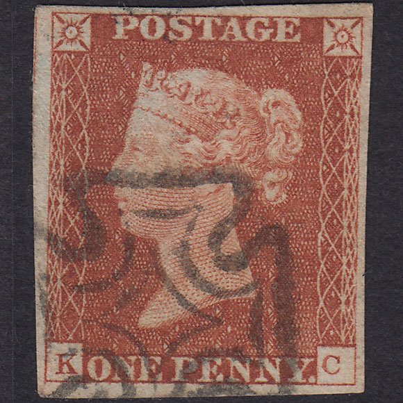 GB QV 1841 1d Red-Brown Plate 31 SG8-B1(1) KC GU 4M Dublin Type 1 MX