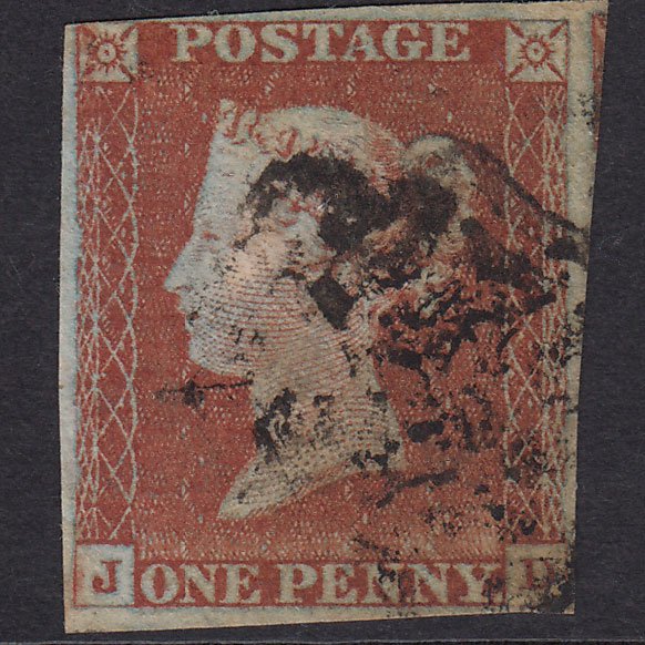 GB QV 1841 1d Red-Brown Plate 38 SG8-B1(1) JD GU Nr 4 Margins MX