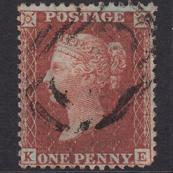 GB QV 1856 1d Red-Brown Plate 31 SG29-C8(1) KE GU Gothic K