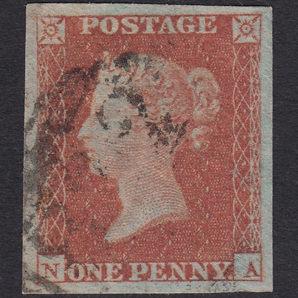 GB QV 1841 1d Plate 111 SG8-B1(1) NA FU 4 Huge Margins Light Cancel
