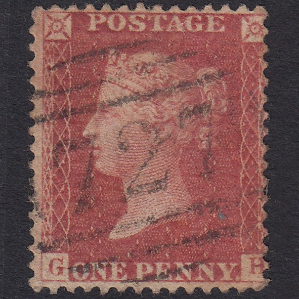 GB QV 1857 1d Rose-Red Plate R17 SG40-C10(1) GH FU Spalding 727