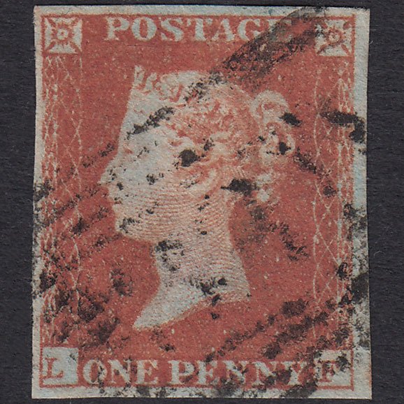 GB QV 1841 1d Red-Brown Plate 96 SG8-B1(1) LF GU 4 Good Margins Scotland