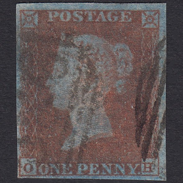 GB QV 1841 1d Abnormally Blued Plate 101 SG8A-B1(2) OH GU 4M