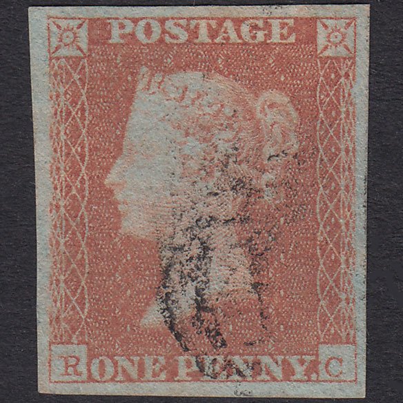 GB QV 1841 1d Plate 116 SG8-B1(1) RC FU 4 Good Margins Light Cancel