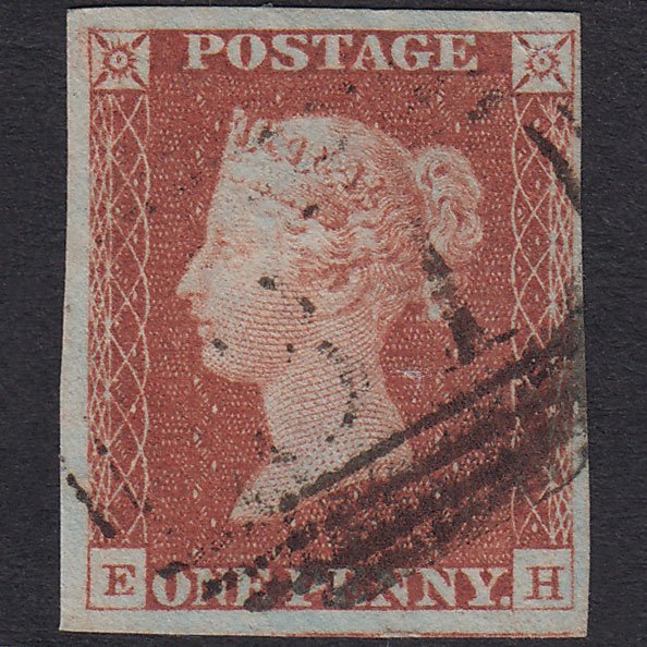 GB QV 1841 1d Red-Brown Plate 68 SG8-B1(1) EH VFU 4 Margins
