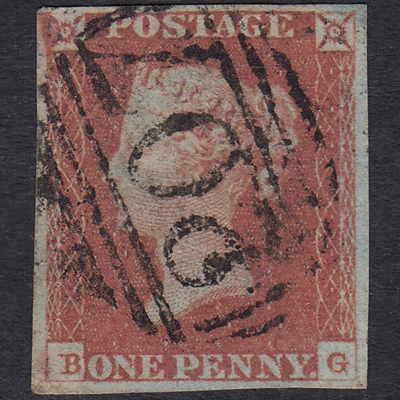 GB QV 1841 1d Pl 82 SG8-B1(1) BG FU Missing Imprimatur 4M Clitheroe 207