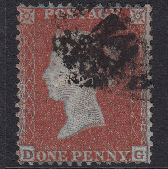 GB QV 1855 1d Plate 204 SG22-C2(1) Framed Reverse DG GU Very Well Centred