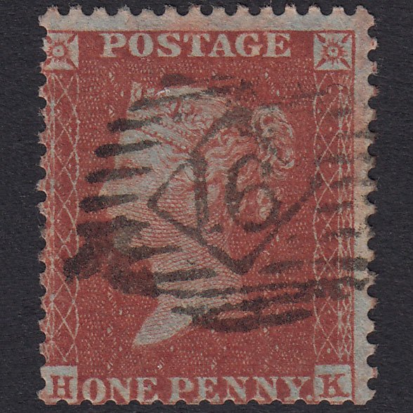 GB QV 1855 1d Red-Brown Plate 3 SG24-C3(1) HK GU London IS 16