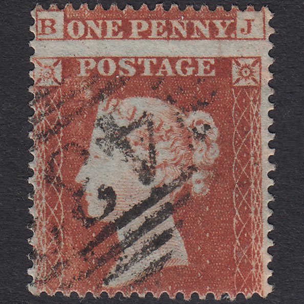 GB QV 1854 1d Red-Brown Pl 189 SG17-C1(1) CJ VFU Tralee 433 Huge Misperf
