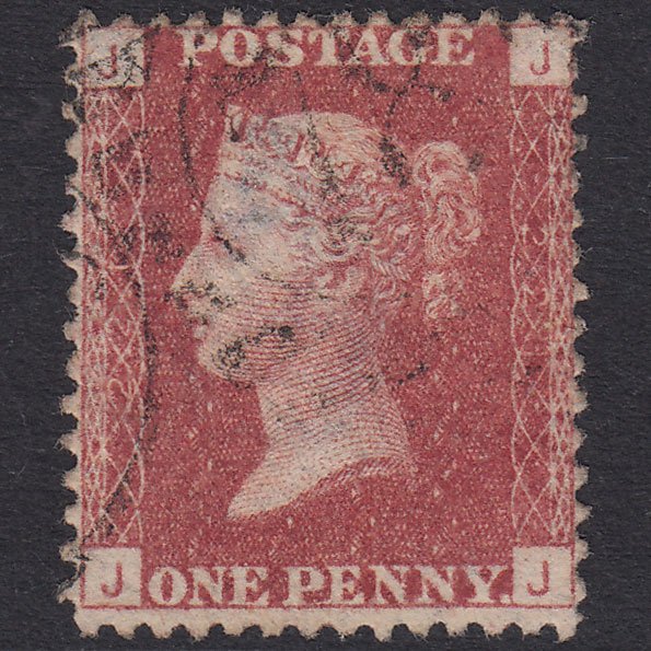 GB QV 1864 1d Lake-Red Plate 221 SG44-G1(2) JJ VFU Light Cancel