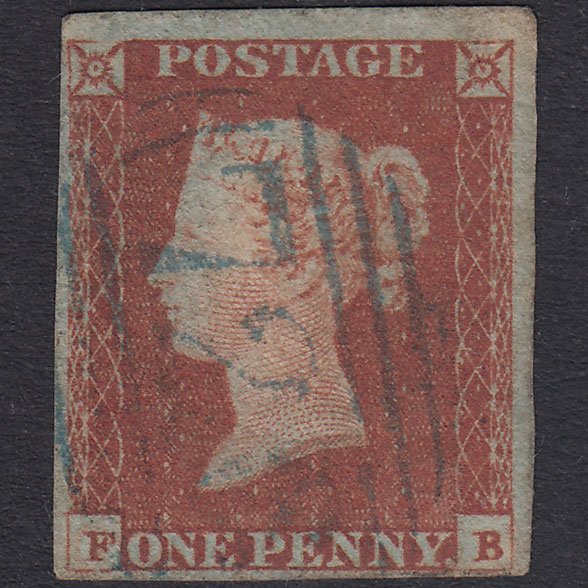 GB QV 1841 1d Red-Brown Plate 85 SG8-B1(1) FB GU 4M Blue Martock 726
