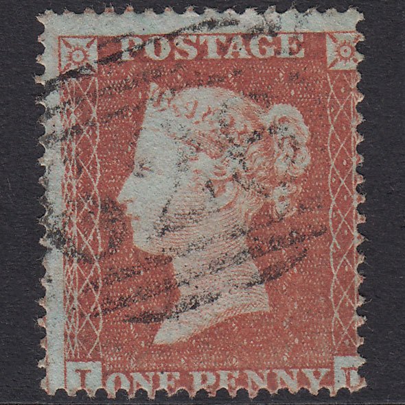 GB QV 1854 1d Red-Brown Plate 171 SG17-C1(1) ID PU Prescot 626 Tear