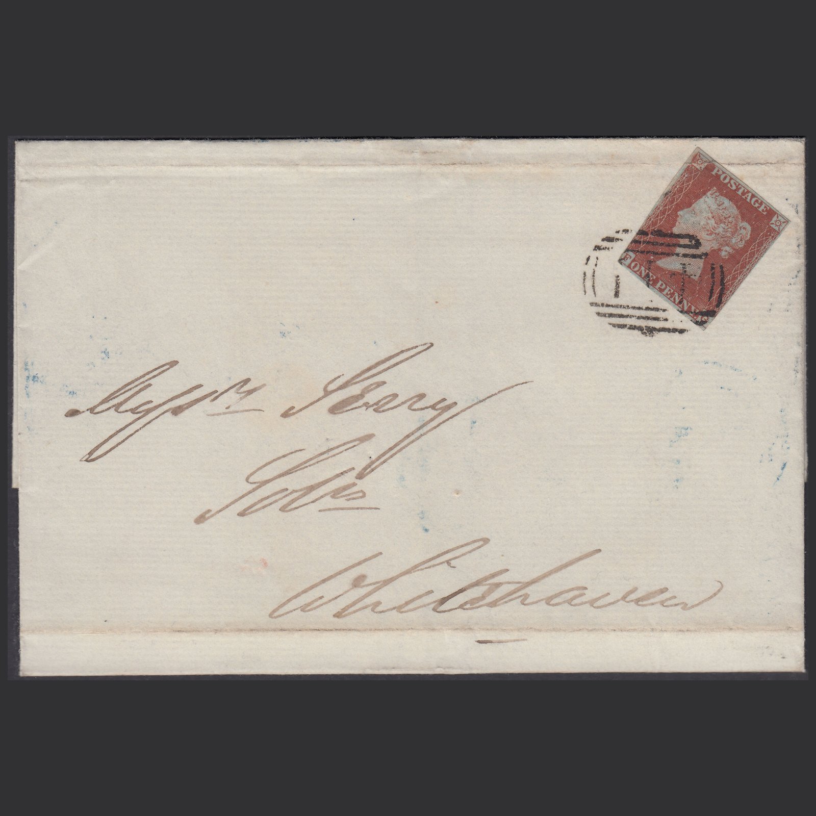 GB QV 1845 1d (Plate 46) SG8-B1(1) FG GU Kendal to Whitehaven Wrapper