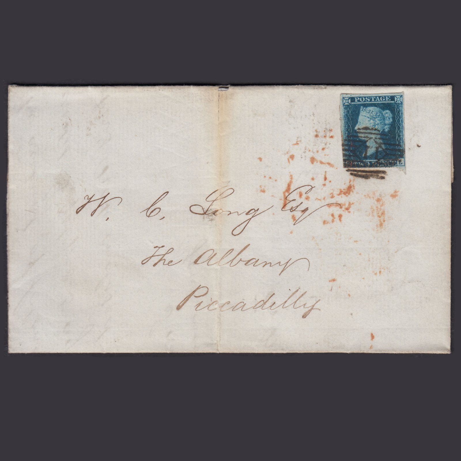 GB QV 1852 2d (Plate 4) SG14-E1(2) TL FU nr 4M Colonel Charles Bagot Entire