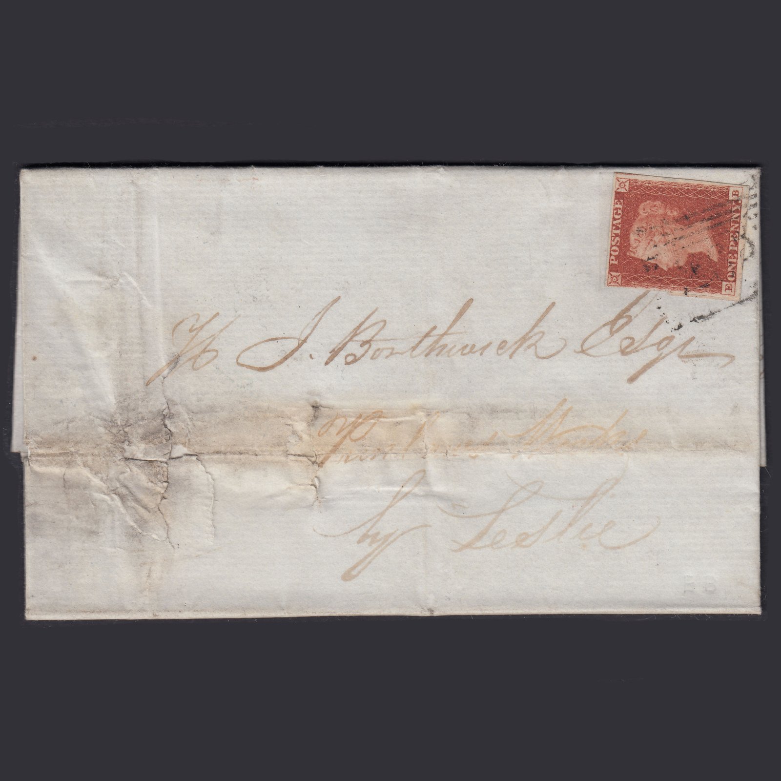 GB QV 1848 1d Plate 72 SG8-B1(1) EB FU 4M Newburgh Markinch Entire