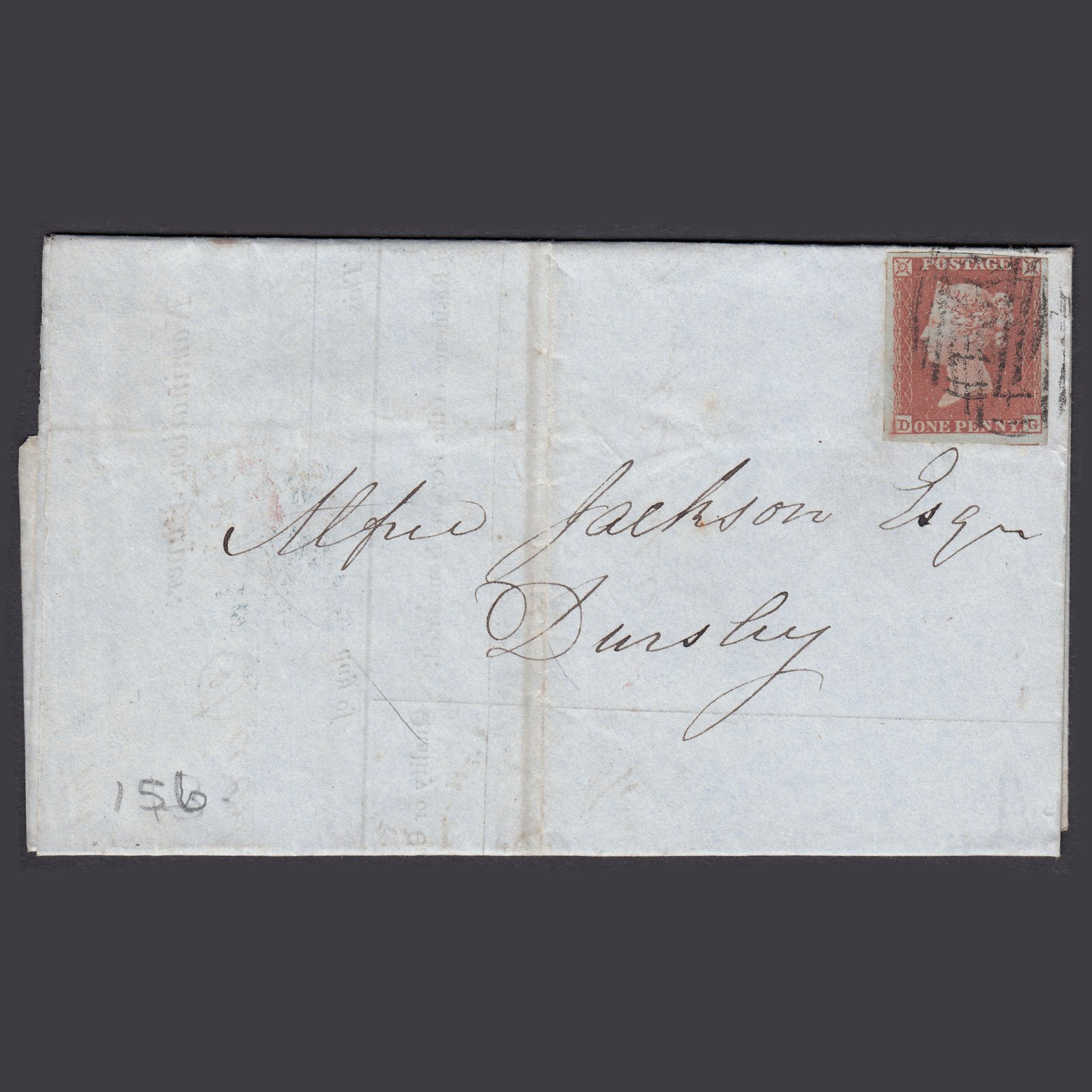 GB QV 1854 1d Pl 174 SG8-B2(1) DG FU 4M Stonehouse 024 On Entire