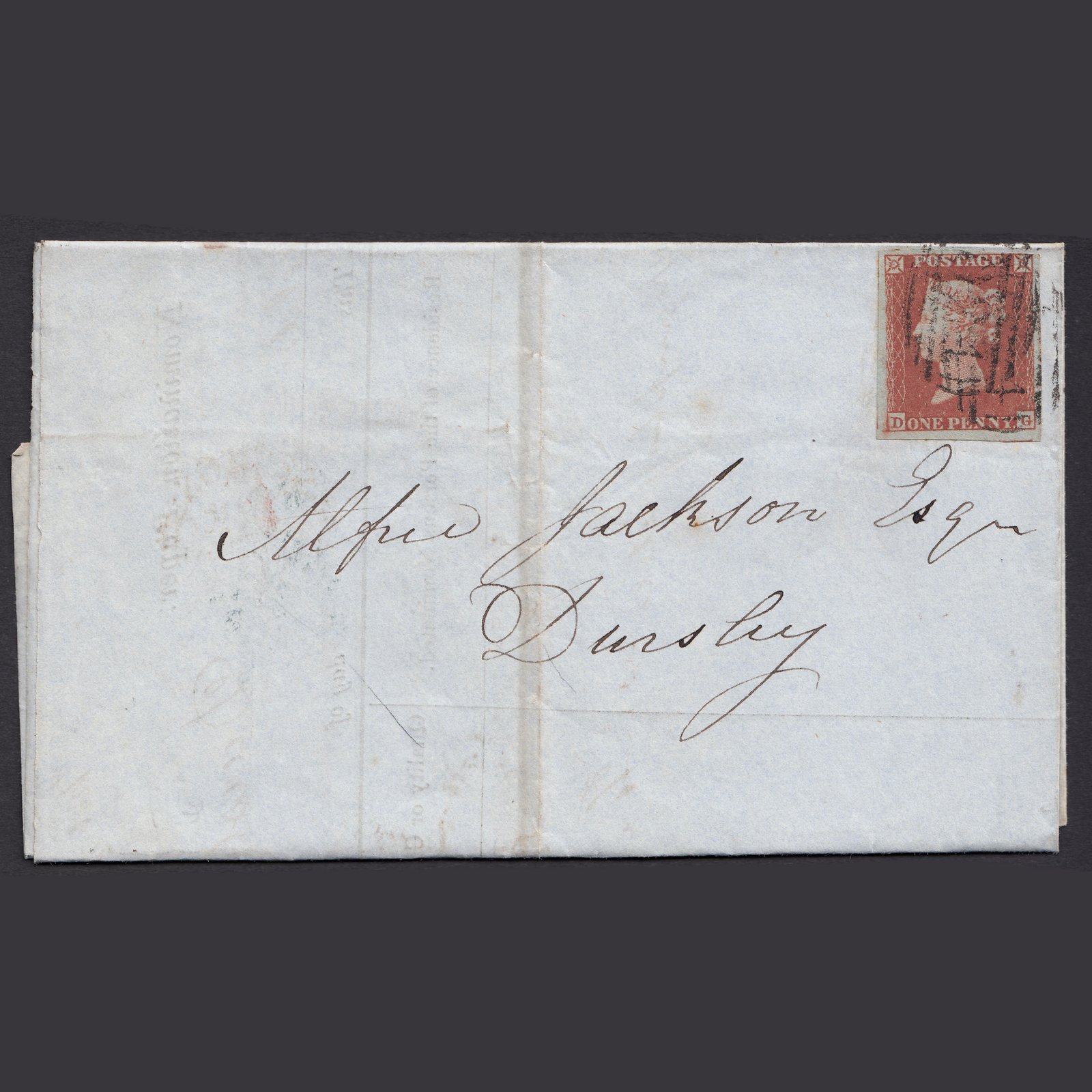 GB QV 1854 1d Plate 174 SG8-B2(1) DG FU Nr 4M Stonehouse Dursley Entire