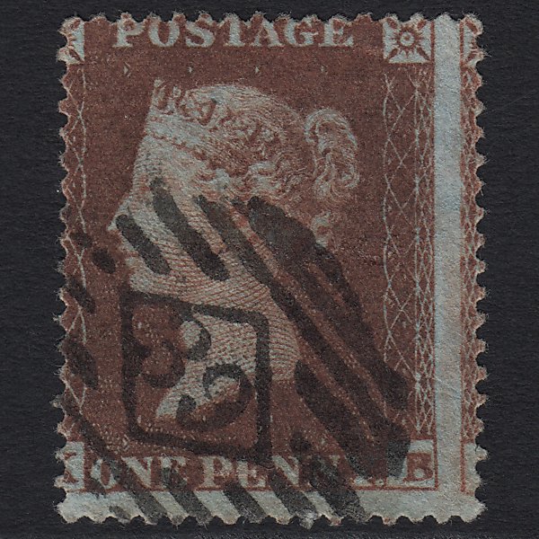 GB QV 1854 1d Plum (Plate 192) C1(4)-sg17 KB GU London No.39 Cat£1500