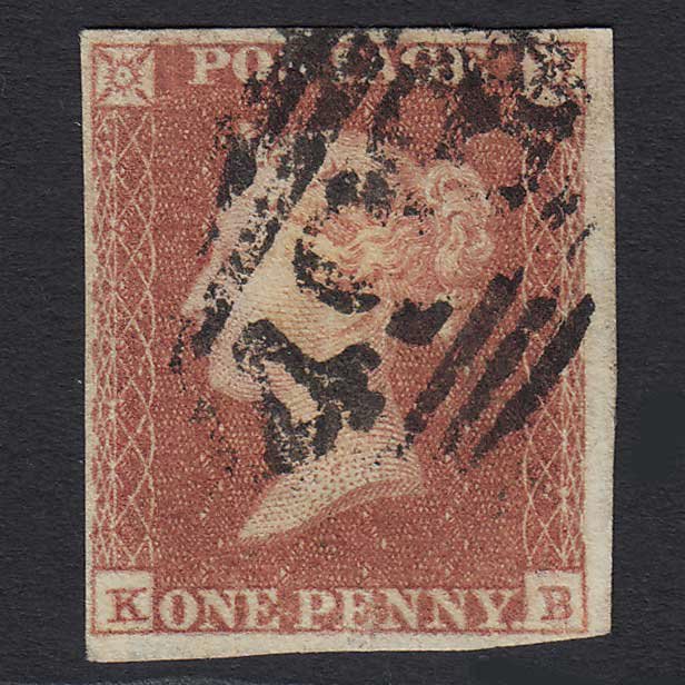 GB QV 1841 1d Red-brown (Plate 99) (SG8) 'KB' FU 4M Unusual Ivory Head