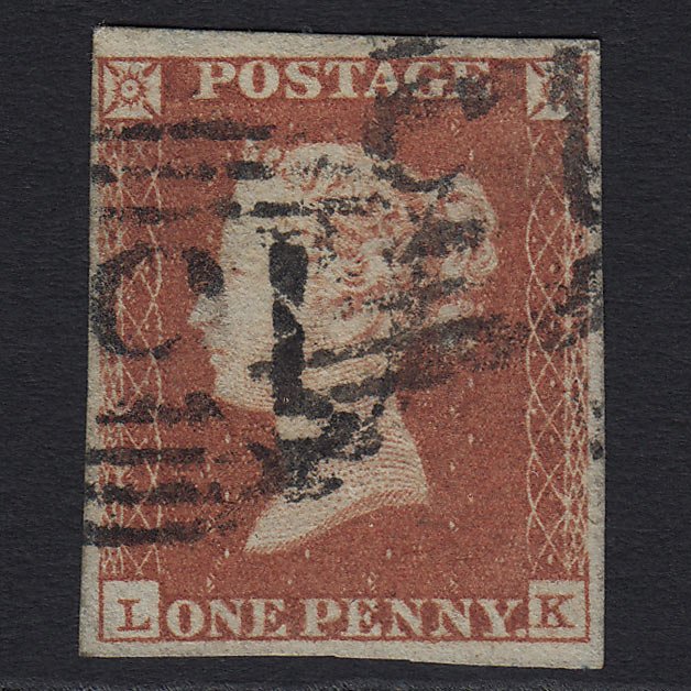 GB QV 1841 1d Red-brown (Plate 97) (SG8) 'LK' FU 4 Margins