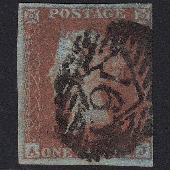 GB QV 1841 1d Very Blued (Plate 110) SG8a-B1(2) AJ GU London IS 16 4M