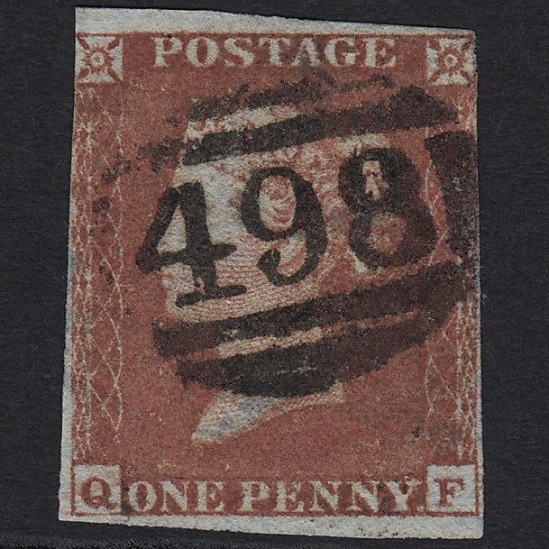 GB QV 1841 1d (Plate 155) SG8-B2(1) QF GU Manchester 498 nr 4M Imperf