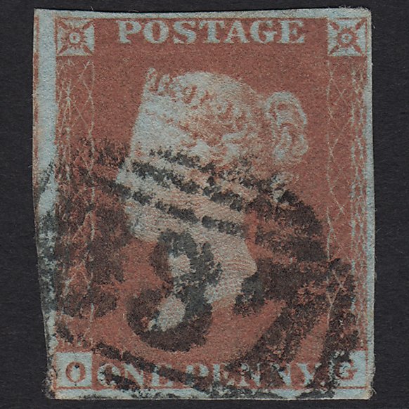 GB QV 1841 1d Red-brown (Plate 74) SG8-B1(1) OG GU Huddersfield 387 4 Margins