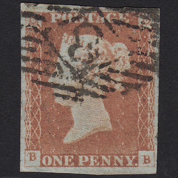 GB QV 1841 1d Orange-brown (Plate 72) SG12-B1(6) BB GU in London 4 Margins