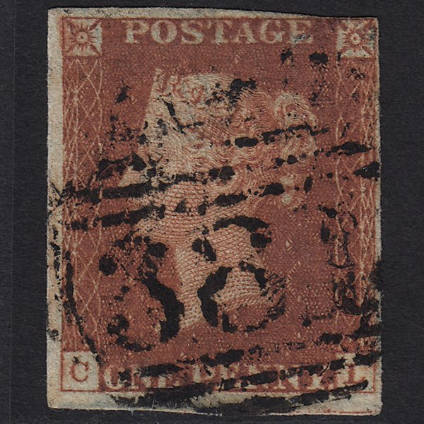 GB QV 1841 1d DP Red-brown (Plate 39) SG10-B1(4) CL GU Horsham 381 nr 4 Margins