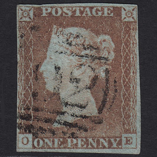 GB QV 1841 1d Very Blued (Plate 71) SG8a-B1(2) OE FU 4 Margins