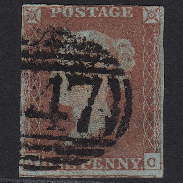 GB QV 1841 1d Red-brown (Plate 69) SG8-B1(1) JC GU nr 4 Margins