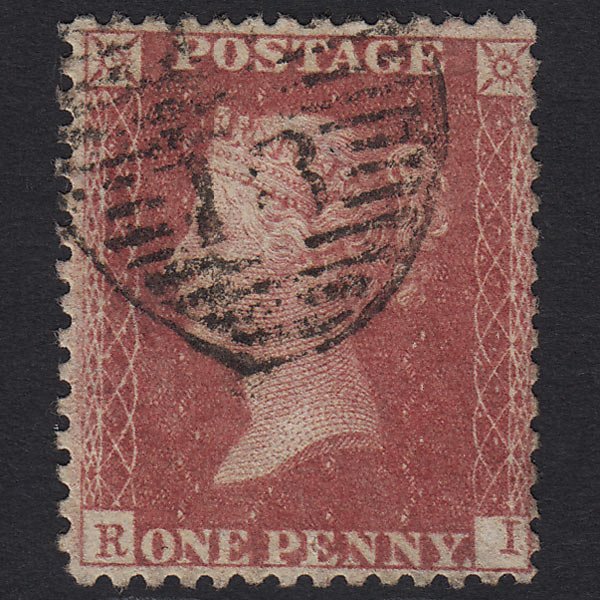 GB QV 1857 1d Rose-red (Plate 55) SG40-C10(1) RI FU London D&S Cancel