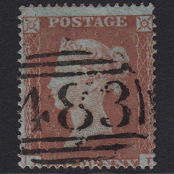 GB QV 1854 1d (Plate 176) SG17-C1(1) JI FU Lutterworth 483 Missing Imprimatur