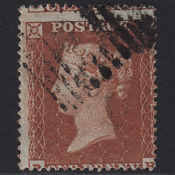 GB QV 1854 1d Red-brown (Plate 195) SG17-C1(1) PB FU in Scotland Large Misperf