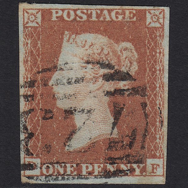 GB QV 1841 1d Red-brown (Plate 91) SG8-B1(1) DF GU Southampton 723 4M