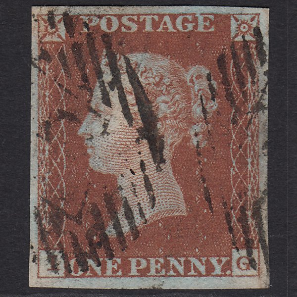 GB QV 1841 1d Red-brown (Plate 54) SG8-B1(1) IG FU London IS Cancel
