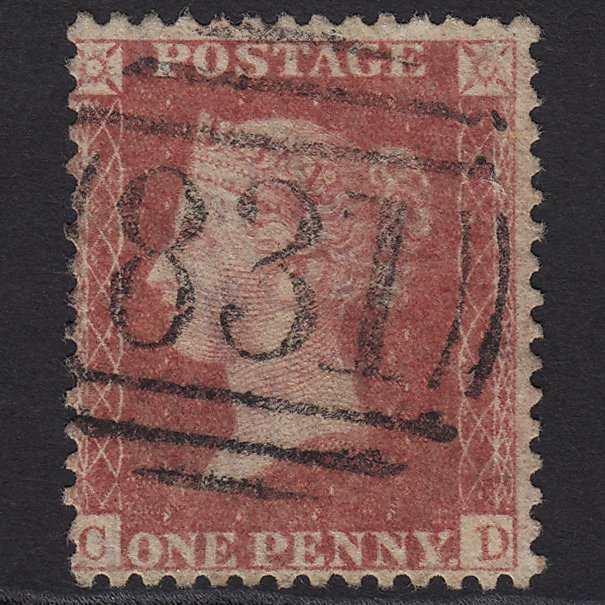 GB QV 1857 1d Rose-red (Plate 48) SG40-C10(1) CD FU Wakefield 831