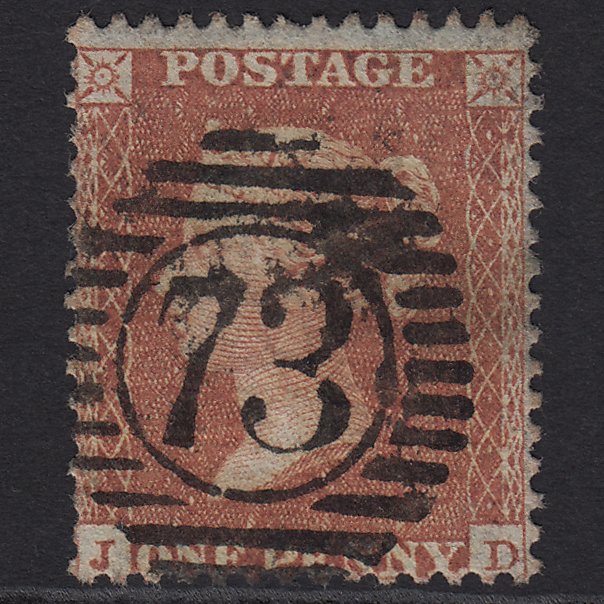 GB QV 1855 1d Red-brown (Plate 4) SGC6(1) JD GU London D&S 73